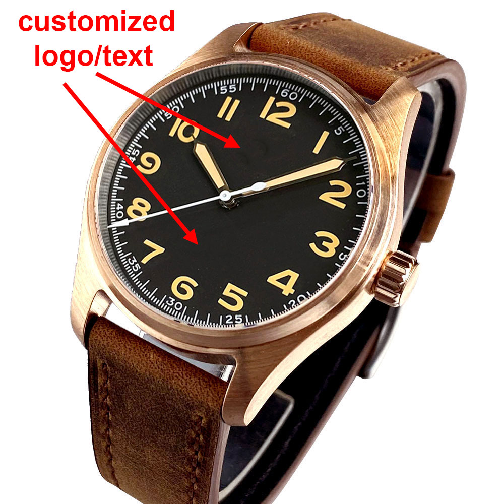 Automatic Pilot Watch - Montre personnalisée pour hommes, véritable Cusn8