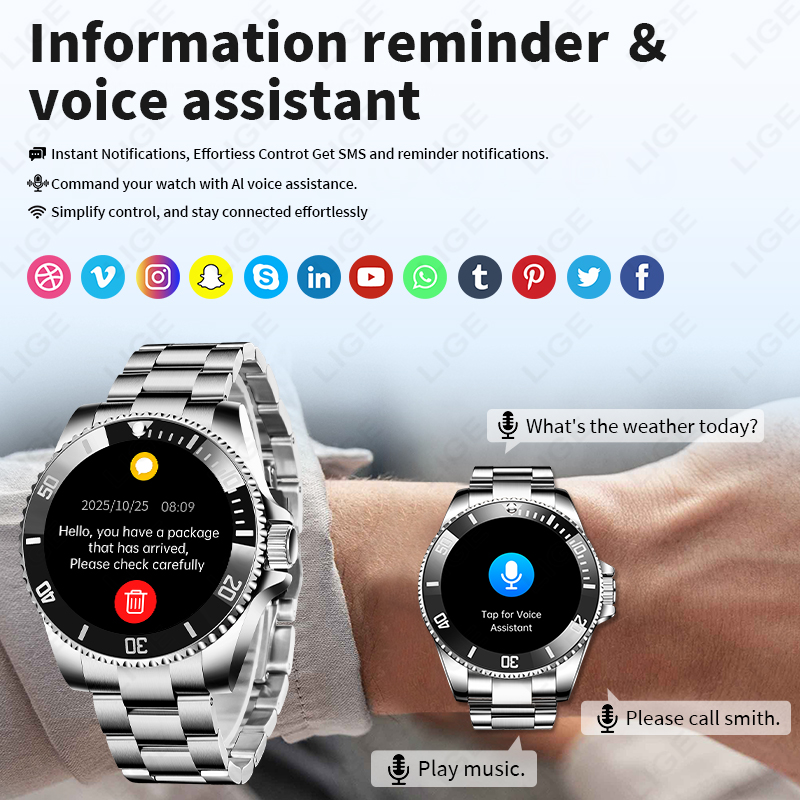 Montre connectée LIGE pour hom - Luxury Watch In The World avis et prix