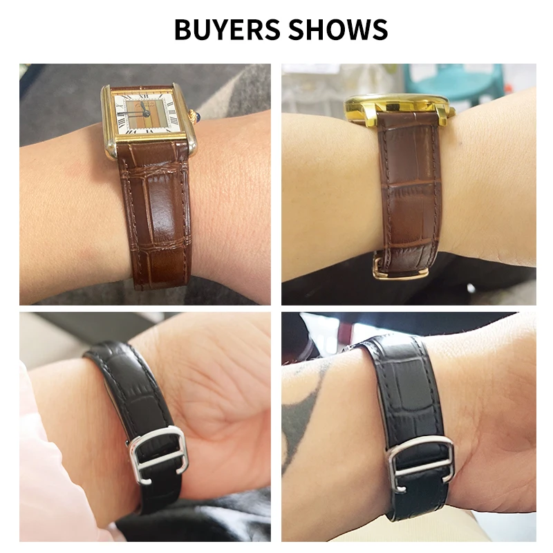 Bracelet de montre en cuir vér - Cartier Watch Santos avis et prix
