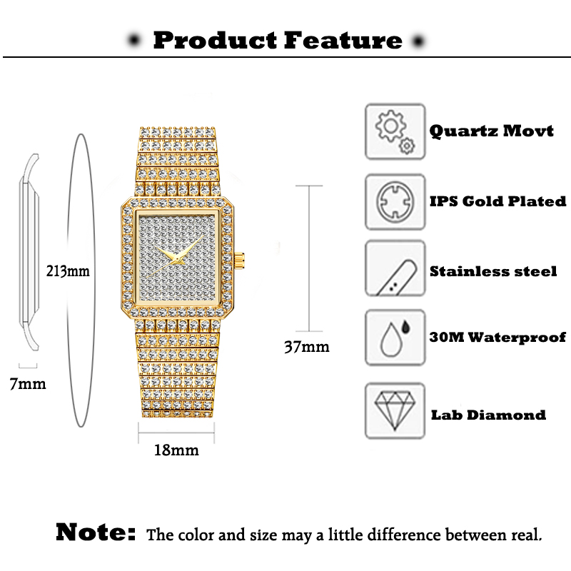MISSFOX-montre en diamant doré - Luxury Watch Brand For Women avis et prix