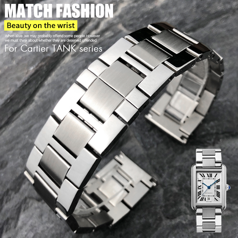 Bracelet de montre fin en acie - Cartier Watch Santos avis et prix